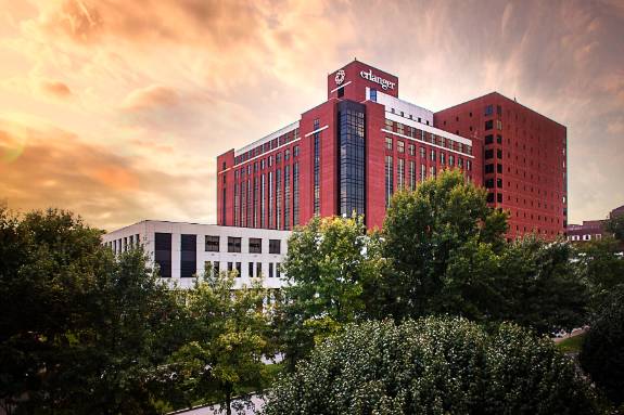 erlanger building sunset