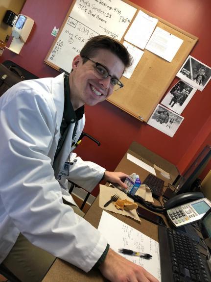 Student working at the desk