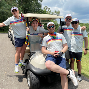 Residents at the golf tournament