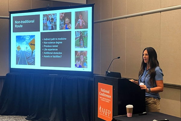 UTHSC faculty speaking during a presentation