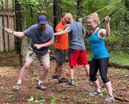 group of residents on ropes