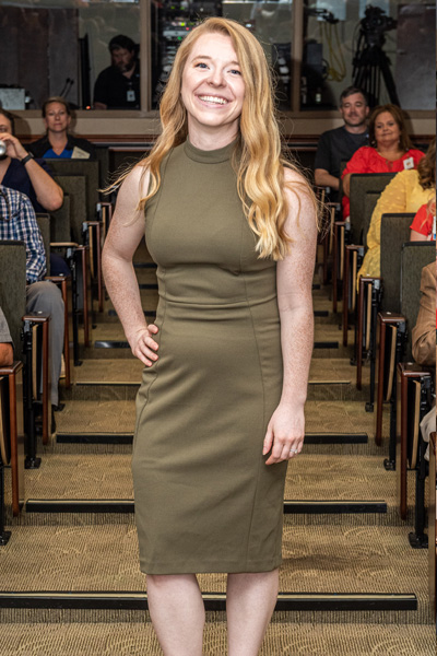 Resident in graduation audience aisle