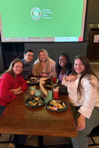 Residents sitting in a restaurant