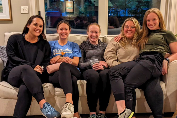 Four female residents in a living room sitting