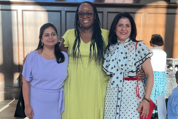 three female residents in a inside group photo