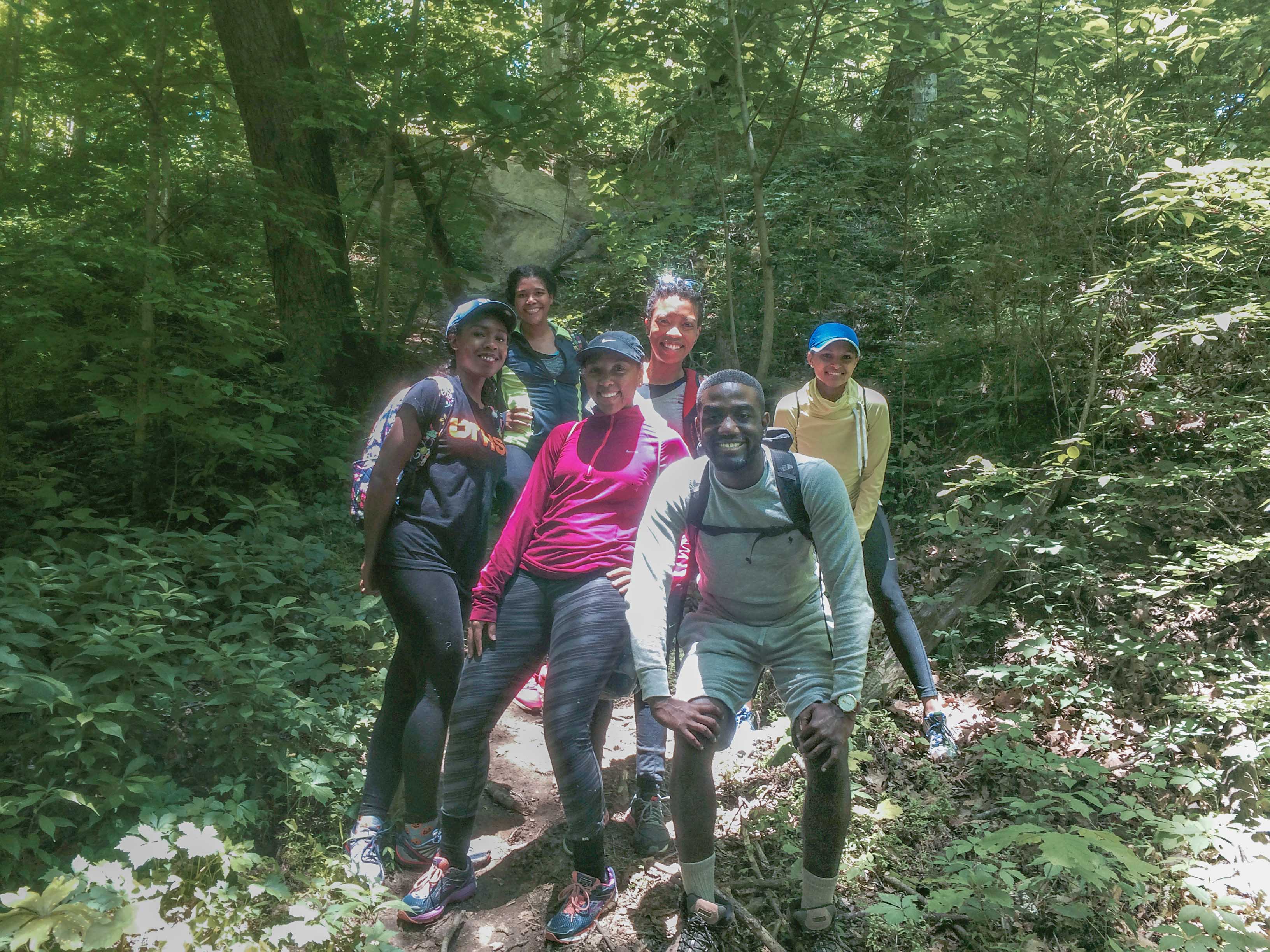 people on outdoor hike